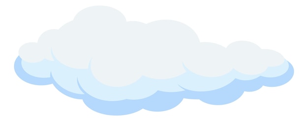 Vektor himmelswolken-symbol. weißes, bauschiges, rundes element isoliert auf weißem hintergrund