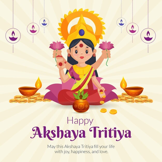 Hindu-festival happy akshaya tritiya banner-design-vorlage