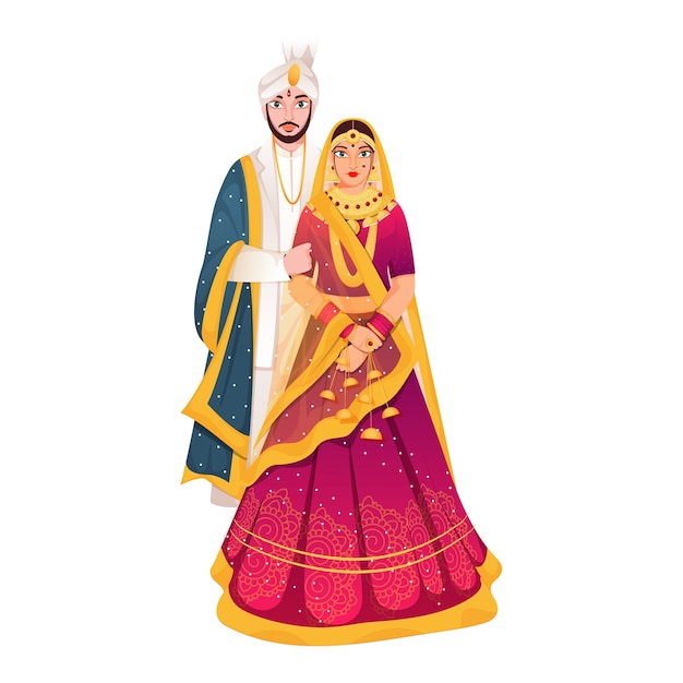 Hindu frisch verheiratet Paar Illustration