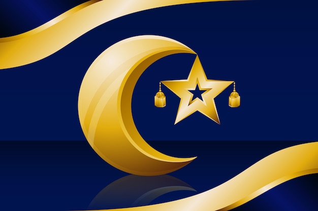 Hintergrund 3d ramadan kareem gold