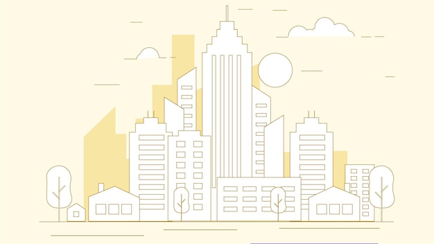 Hintergrund der City Skyline Sky Scraper-Illustration