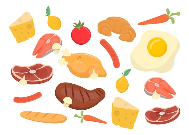 Hintergrund der lebensmittelillustration asset food design