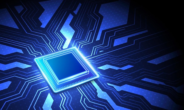 Hintergrund der Leiterplattentechnologie Zentralcomputerprozessoren CPU-Konzept Motherboard-Digitalchip