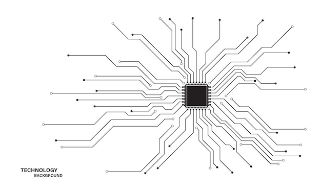 Hintergrund der Leiterplattentechnologie Zentralcomputerprozessoren CPU-Konzept Motherboard-Digitalchip