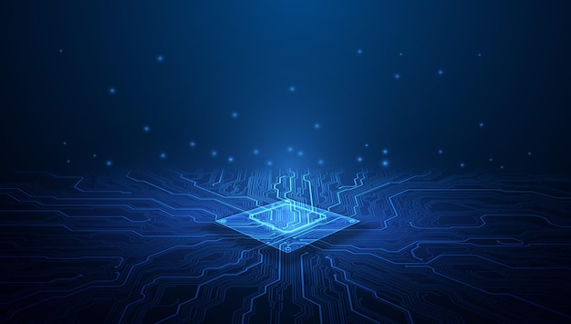 Hintergrund der Leiterplattentechnologie Zentralcomputerprozessoren CPU-Konzept Motherboard-Digitalchip