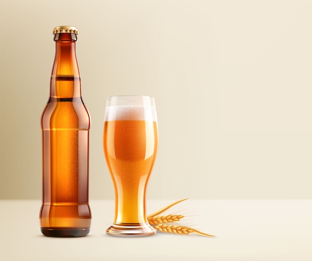 Hintergrund der realistischen Zusammensetzung von Bierflaschen