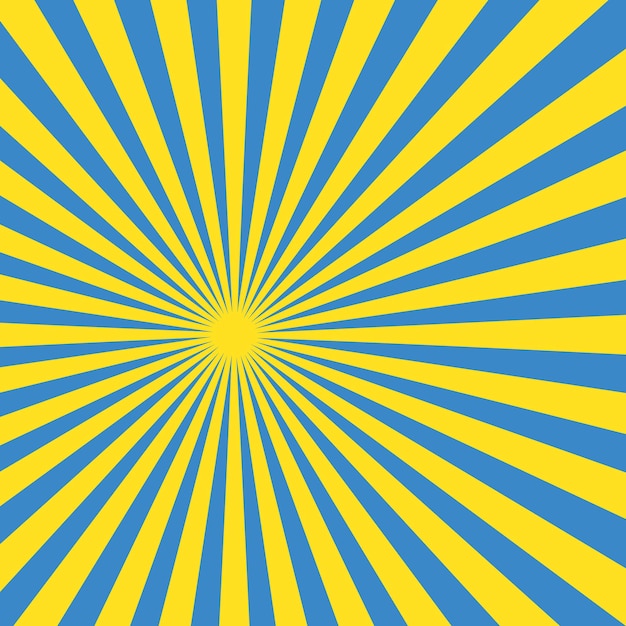 Hintergrund der Sonnenstrahlen Hintergrund in den Farben der ukrainischen Flagge