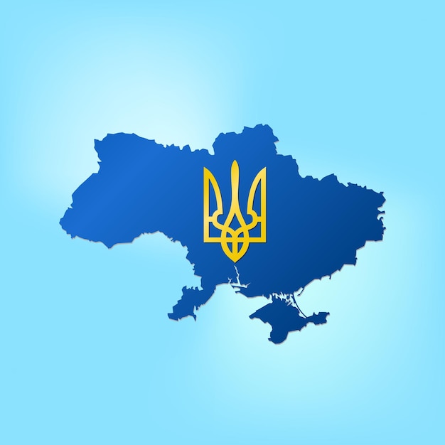 Hintergrund der Ukraine-Karte Ukraine-Banner Wappen Vektor-Illustration der Karte der Ukraine