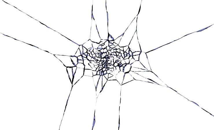 Hintergrund der Vektorillustration von zerbrochenem, gebrochenem Glas