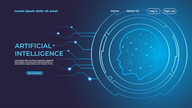 Hintergrund der Zielseite für künstliche Intelligenz
