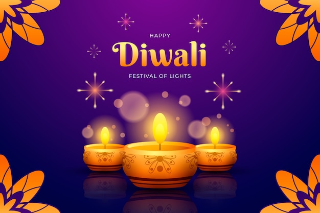 Hintergrund des Diwali-Festivals mit Farbverlauf