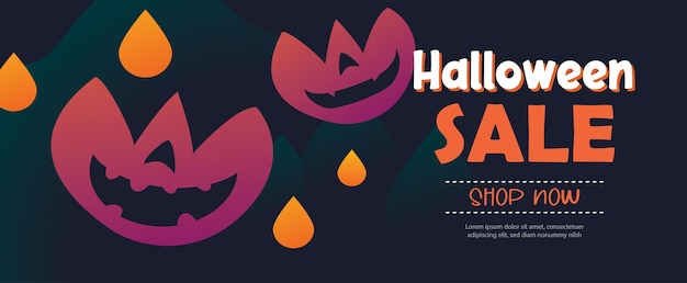 Hintergrund des Halloween-Verkaufsbanners. Halloween-Illustrationsschablone für Plakat, Flieger, Verkauf und alle d