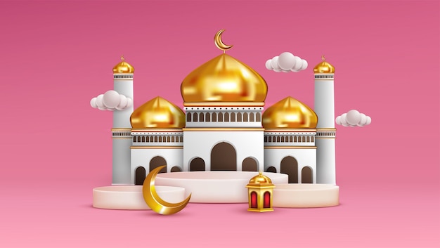 Vektor hintergrund des islamischen eid mubarak-moslemfestivals