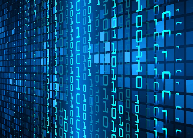 Hintergrund des Konzepts der künftigen Technologie der blauen Cyber-Schaltung