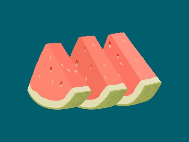 Hintergrund des Nahrungsmittelvektors geschnittener Wassermelonenfrüchte