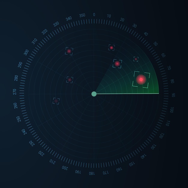 Hintergrund des radarbildschirms vektor-sonar