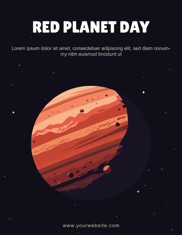 Vektor hintergrund des tages des roten planeten