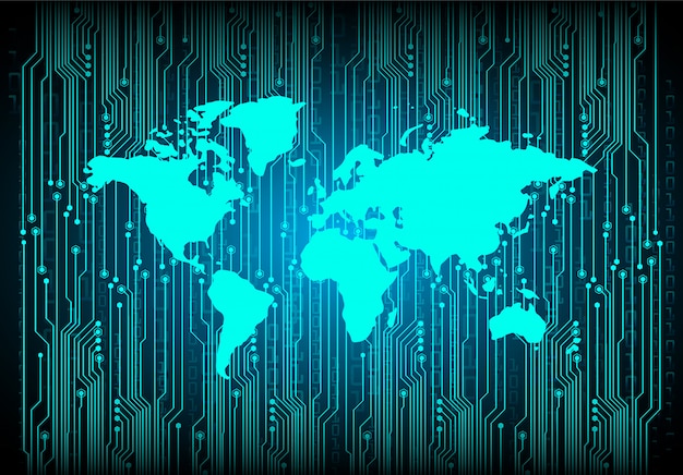 Hintergrund des Technologiekonzepts der blauen Welt Cyber Circuit