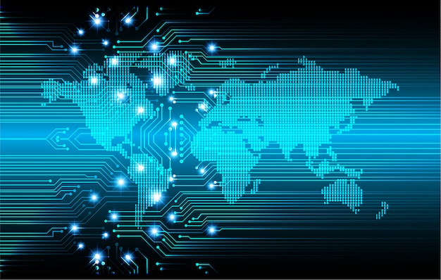 Hintergrund des Technologiekonzepts der blauen Welt Cyber Circuit