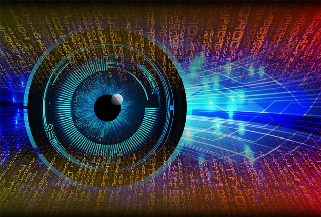 Hintergrund des zukünftigen Technologiekonzepts der Augen-Cyber-Schaltung