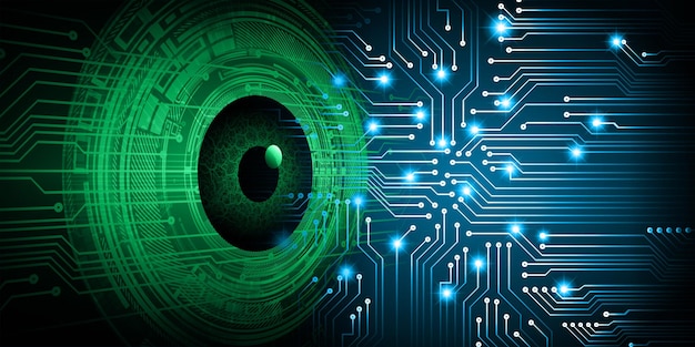 Hintergrund des zukünftigen Technologiekonzepts der Augen-Cyber-Schaltung