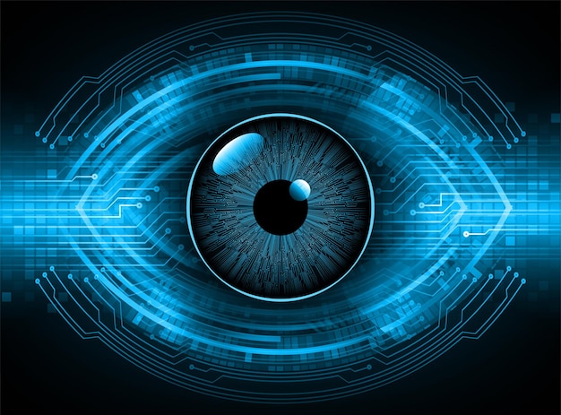 Hintergrund des zukünftigen Technologiekonzepts der Augen-Cyber-Schaltung