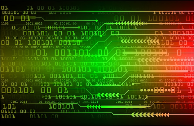 Hintergrund des zukünftigen Technologiekonzepts der grünen roten binären Cyberschaltung