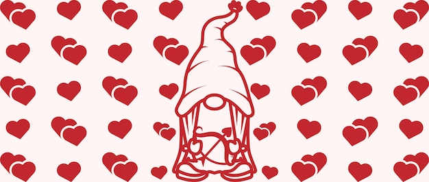 Vektor hintergrund gnome valentine