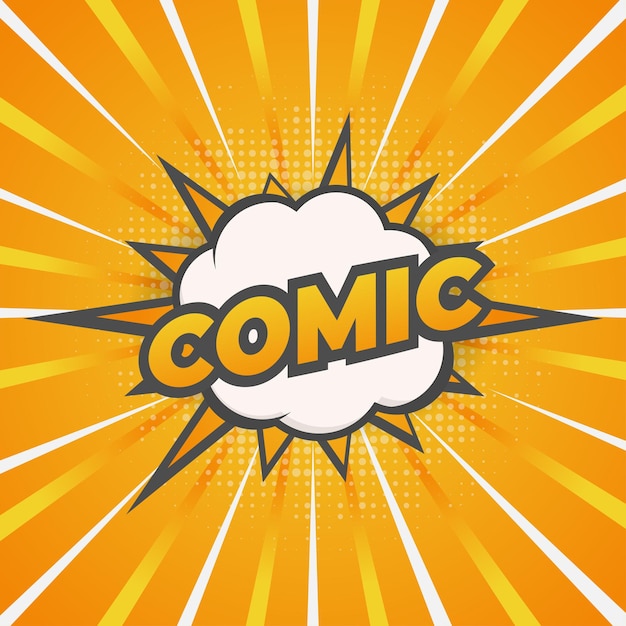 Hintergrund im comic-stil mit sprechblase und strahlen