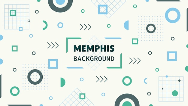 Hintergrund im Memphis-Stil mit verschiedenen geometrischen Formen