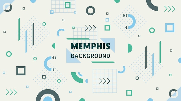 Hintergrund im Memphis-Stil mit verschiedenen geometrischen Formen