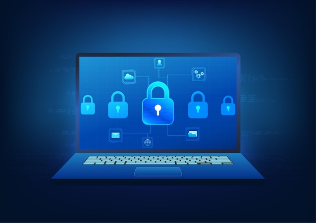 Hintergrund in der Cyber-Sicherheitstechnologie System zur Verhinderung von Datenlöschung und Cyberdiebstahl Sie müssen überprüfen