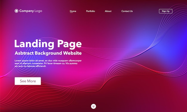 Hintergrund landing page. vorlage für websites oder apps.