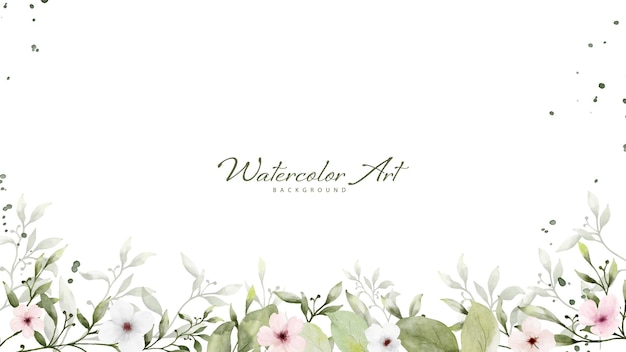 Hintergrund mit Aquarellgrünen Blättern