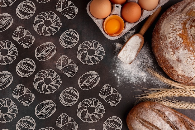 Vektor hintergrund mit bäckereimuster