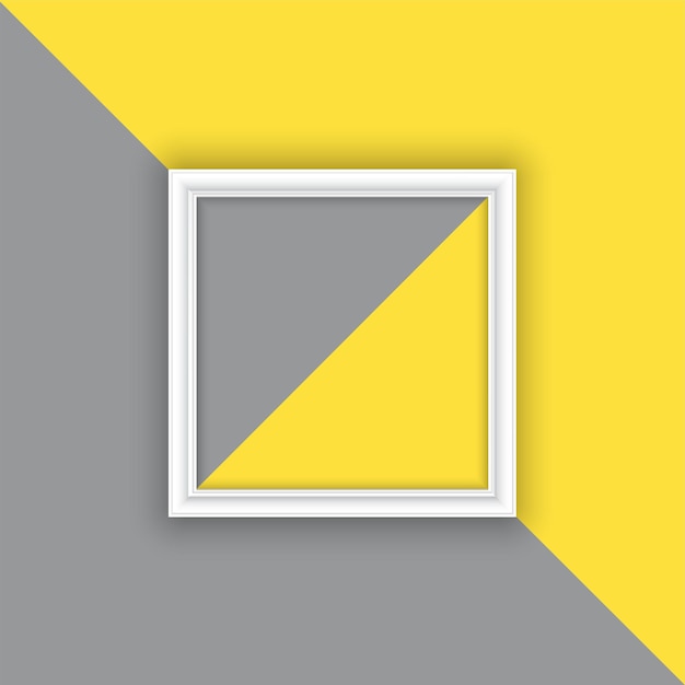 Hintergrund mit Bilderrahmen auf grauem und gelbem Hintergrund anzeigen