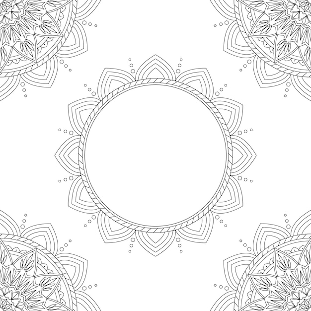 Hintergrund mit blumenmandalas, malbuch, vektorillustration