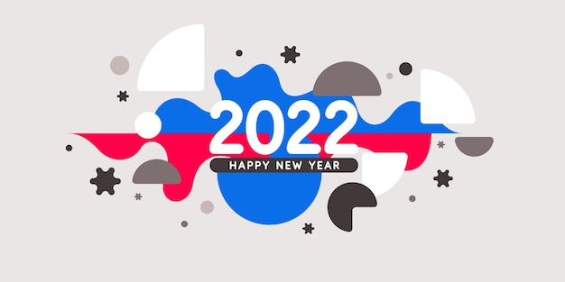 Hintergrund mit der aufschrift guten rutsch ins neue jahr 2022 vector illustration im flachen flachen stil