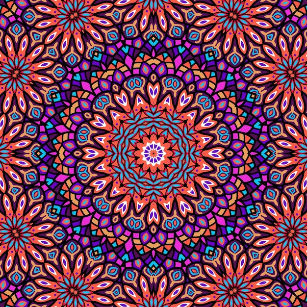 Hintergrund mit einem symmetrischen bunten Muster, indischem Muster, orientalischem Muster