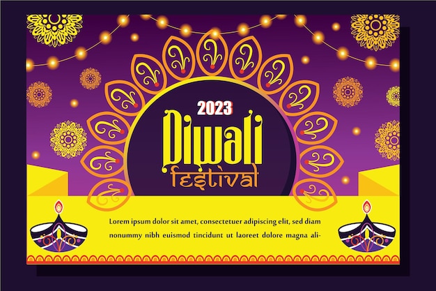 Hintergrund mit farbverlauf für die feier des diwali-festes