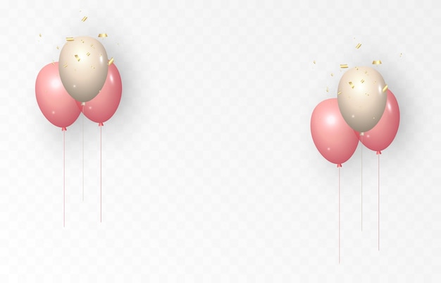 Hintergrund mit festlichen Luftballons Vektorballons mit Funkeln übersät Feier Geburtstag Konfetti Flitter Luftballons PNG