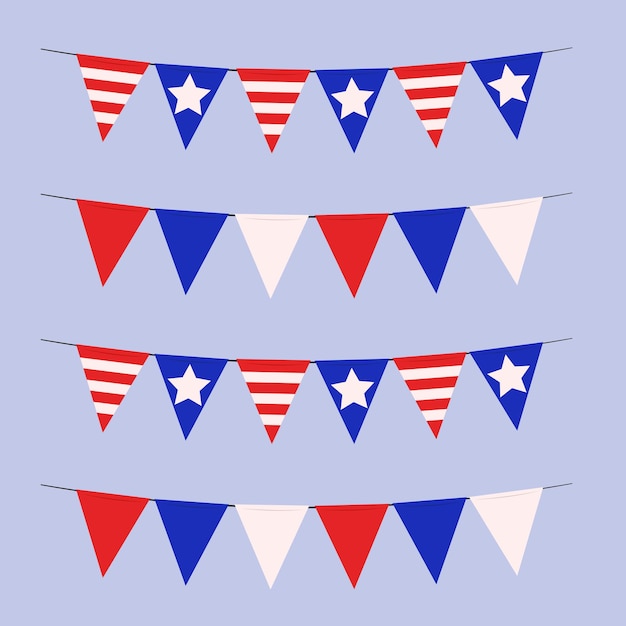 Hintergrund mit flaggen und sternen unabhängigkeitstag usa-flaggen