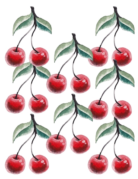 Hintergrund mit Kirschfrucht, vektorielle Illustration