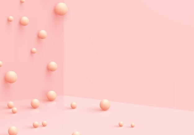 Hintergrund mit Kugeln. vertikal und horizontal verstreut. Minimaler abstrakter Hintergrund mit realistischen Bällen. kunstposter, modernes trendiges banner, 3d-designobjekte