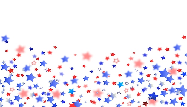 Hintergrund mit mehrfarbigen Sternen für amerikanische Nationalfeiertage Vektorillustration