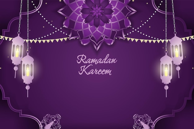 Hintergrund Ramadan Kareem islamische lila Farbe mit Element