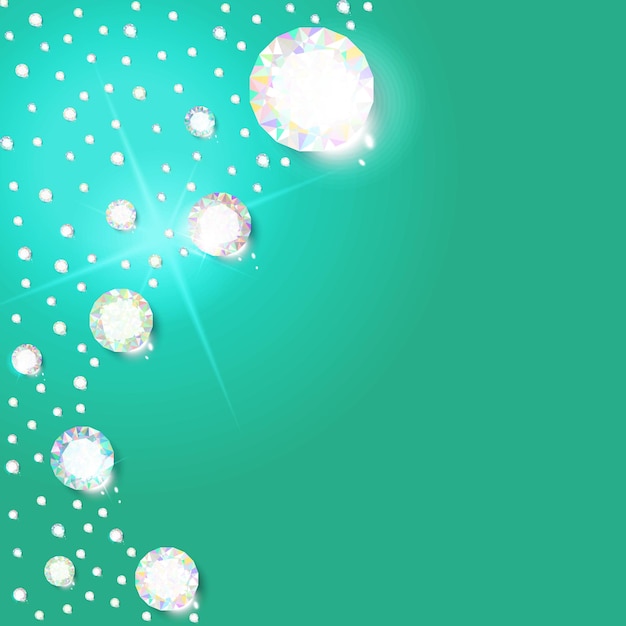 Hintergrund realistischer 3d-diamanten, edelsteine und diamanten. vektor-illustration