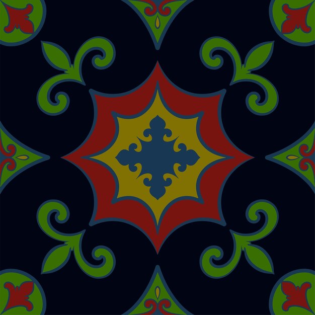 Hintergrund vintage-mandala-ornament-kramik geometrisches retro-mosaikmuster