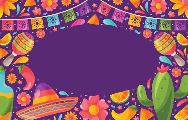 Hintergrund von Cinco De Mayo Element Doodle