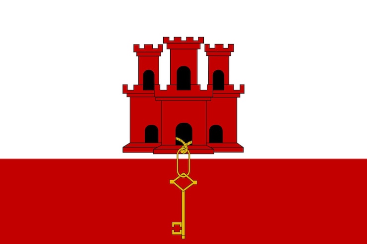 Vektor hintergrund von gibraltar-flagge-muster realistisches design der nationalflagge abstrakte vektorvorlage